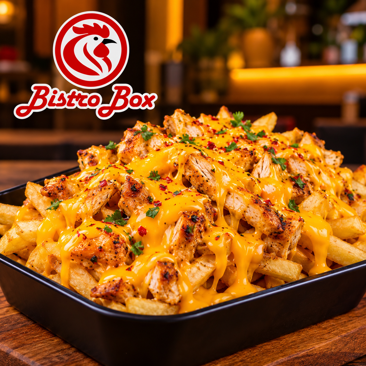 HOT CHICKEN & FRENCH FRIES with CHEESE
